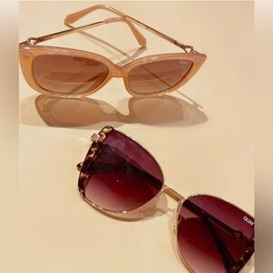 Quay Australia Glow Up Cat-Eye Sunglasses Gold Tortoiseshell NWT